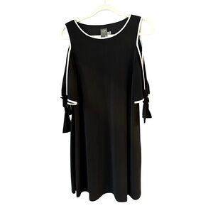 Taylor size 8 black cold shoulder lined dress.